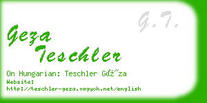 geza teschler business card
